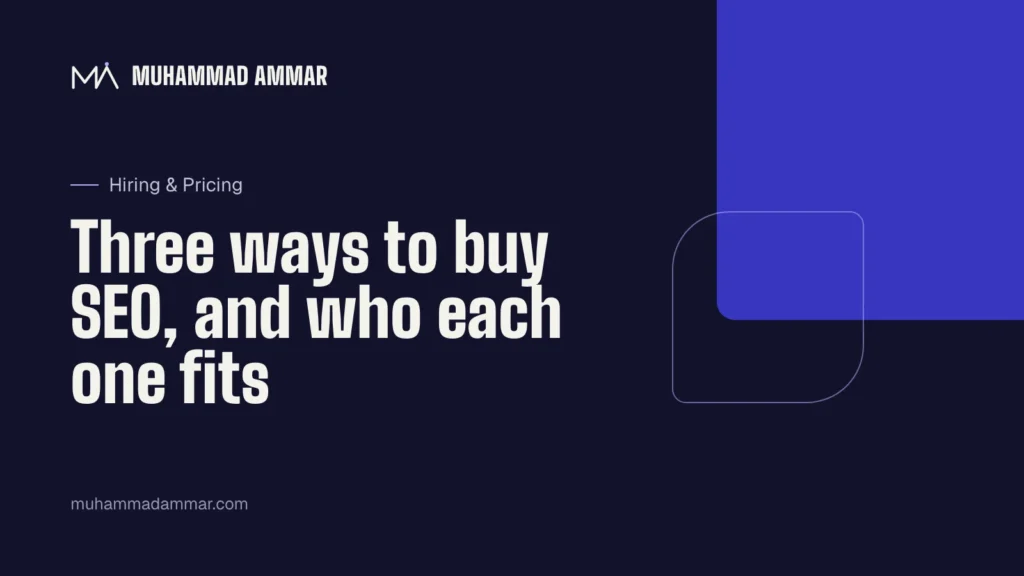 Three ways to buy SEO, and who each one fits