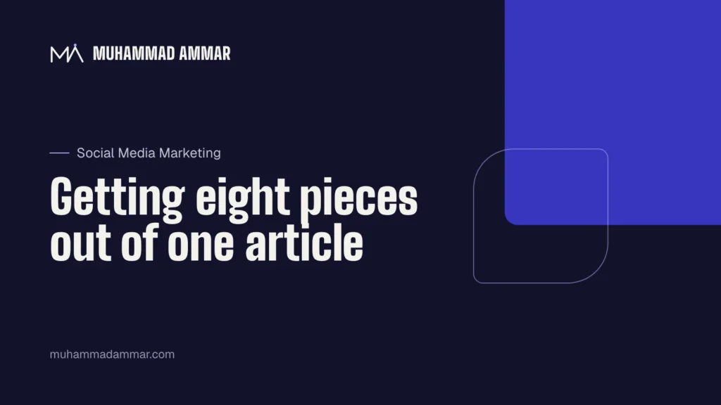 Getting eight pieces out of one article