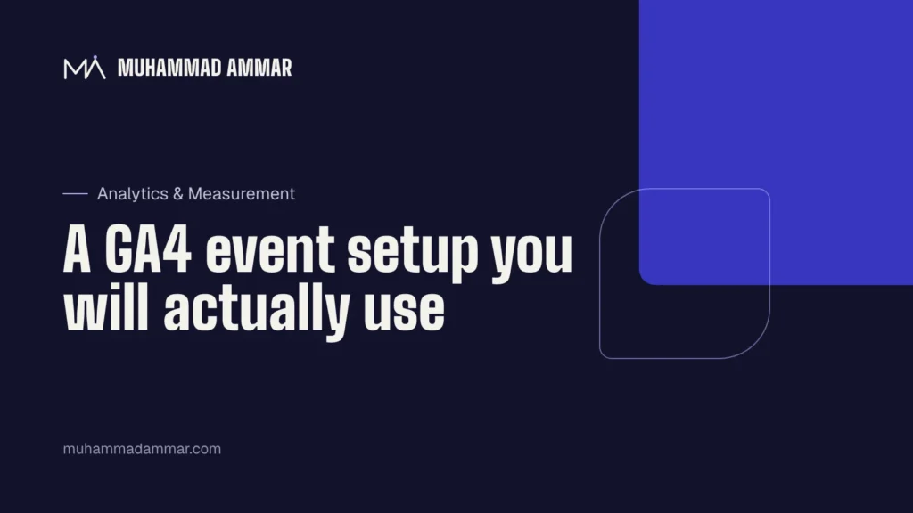 A GA4 event setup you will actually use