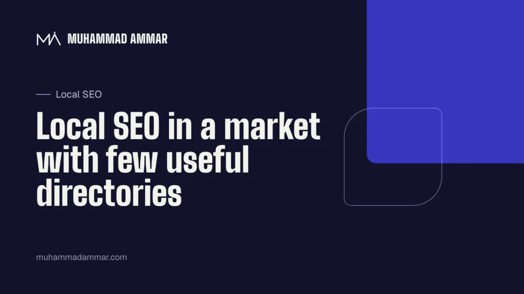 Local SEO in a market with few useful directories