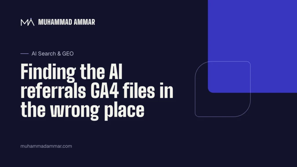 Finding the AI referrals GA4 files in the wrong place