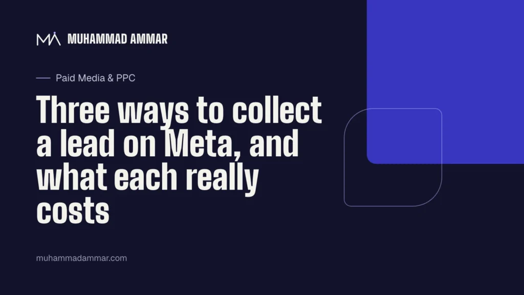 Three ways to collect a lead on Meta, and what each really costs