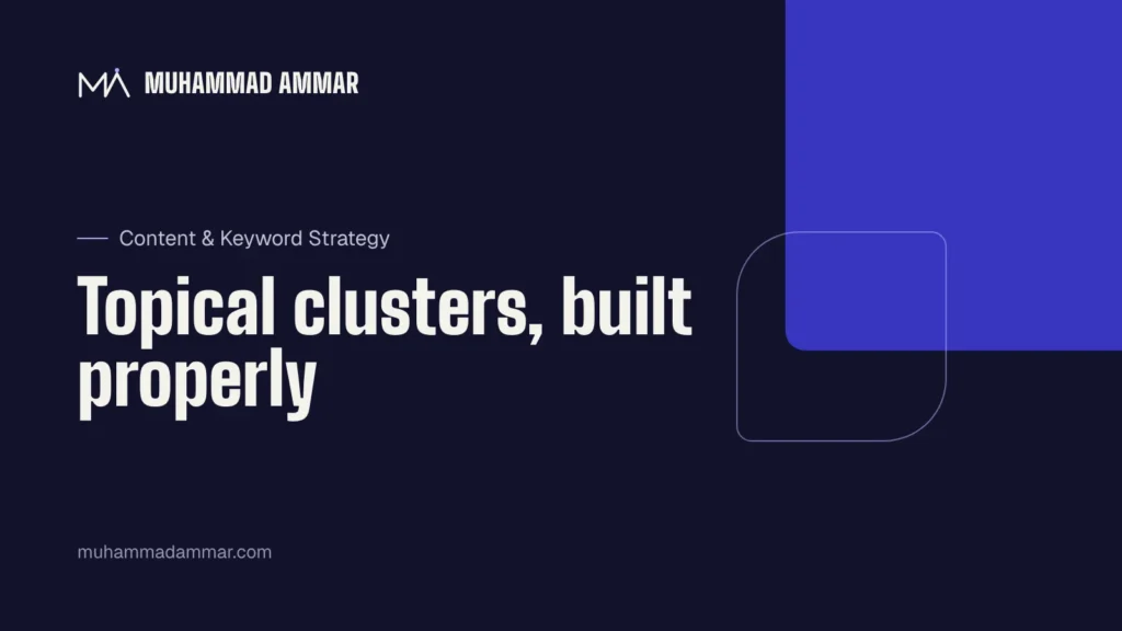 Topical clusters, built properly