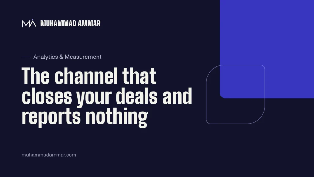 The channel that closes your deals and reports nothing